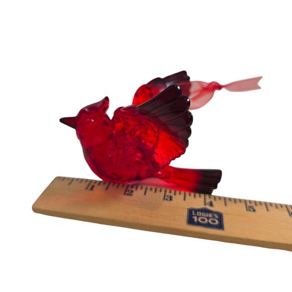 Cardinal Ornament Red Acrylic Bird Always Near Lost Loved One Grief Enesco Xmas - Picture 11 of 14